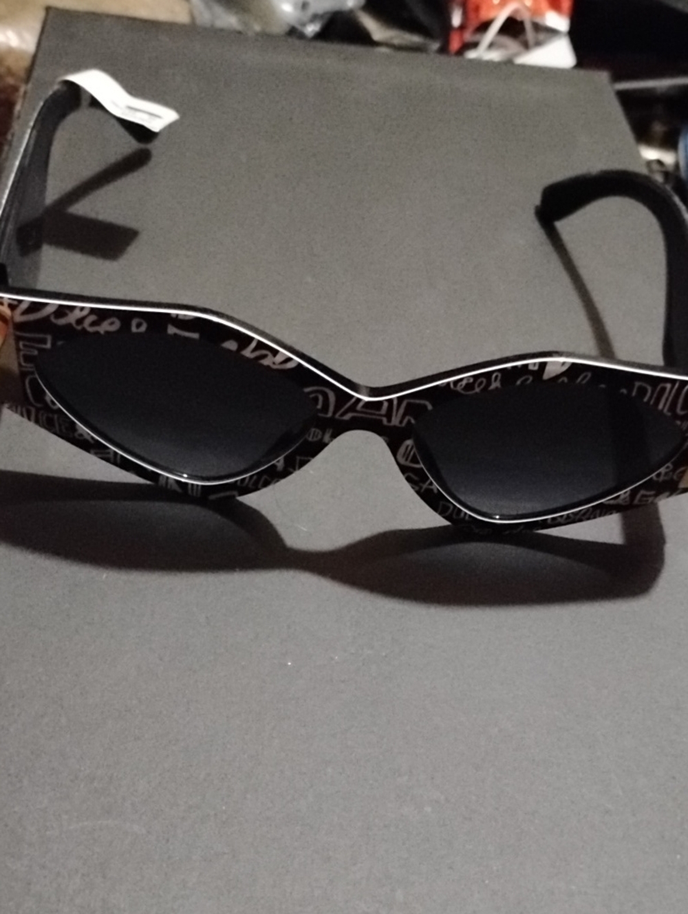 Black Patterned Cat-Eye Sunglasses - Women